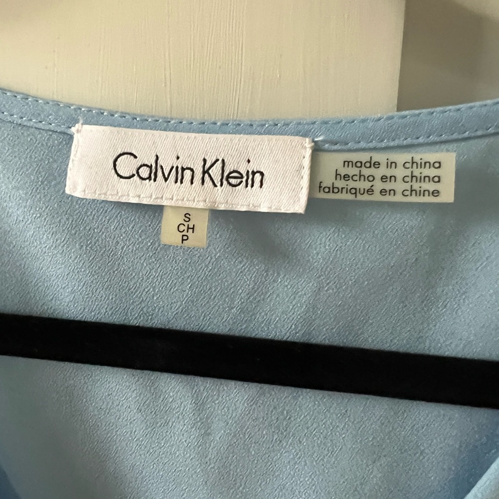 Women's Calvin Klein Long Sleeve Blouse w/ Sleeve Detail blue daisy - Picture 4 of 4